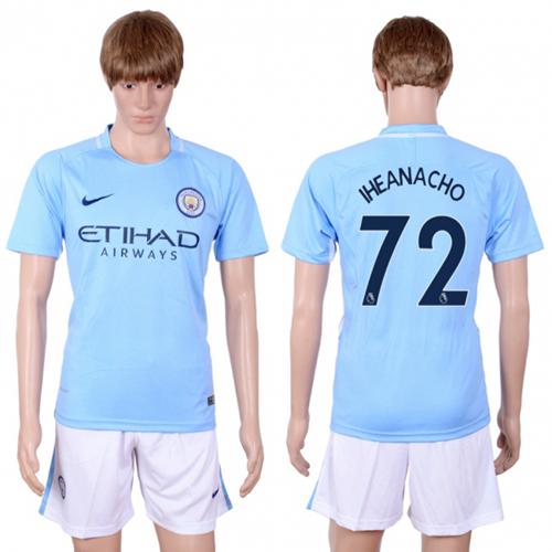 Manchester City #72 Iheanacho Home Soccer Club Jersey - Click Image to Close